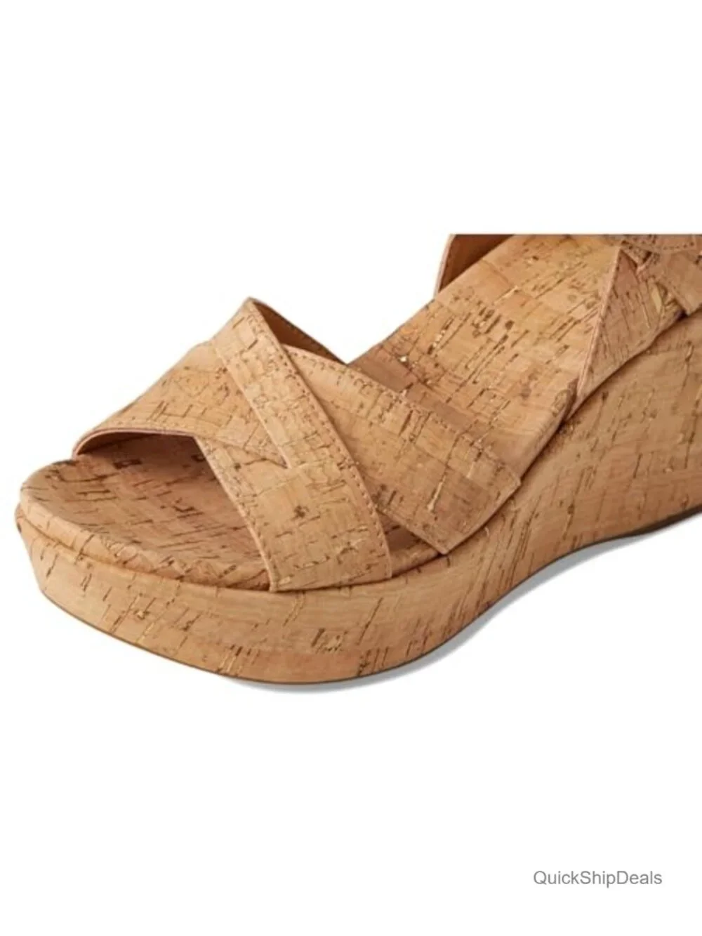 Full Grain Leather Wedge Sandals with Cork Base